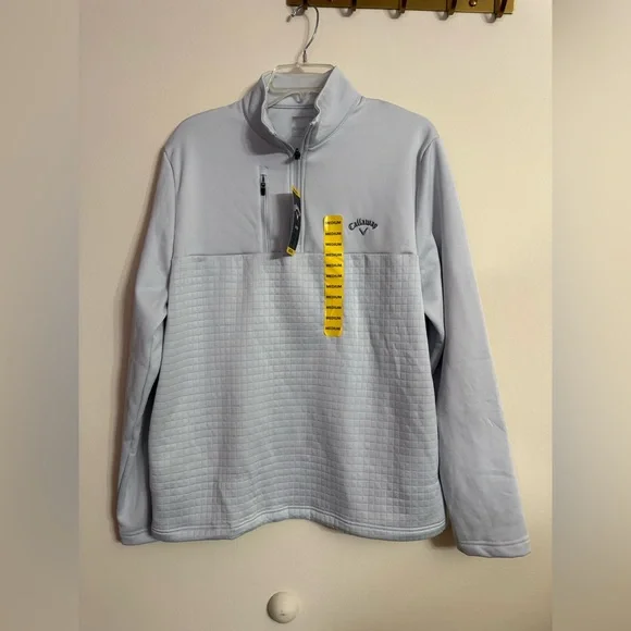 Callaway Gray Men's Quarter Zip UV 50 Sun Protection Pullover Medium M - Picture 1 of 4
